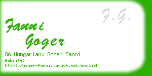 fanni goger business card